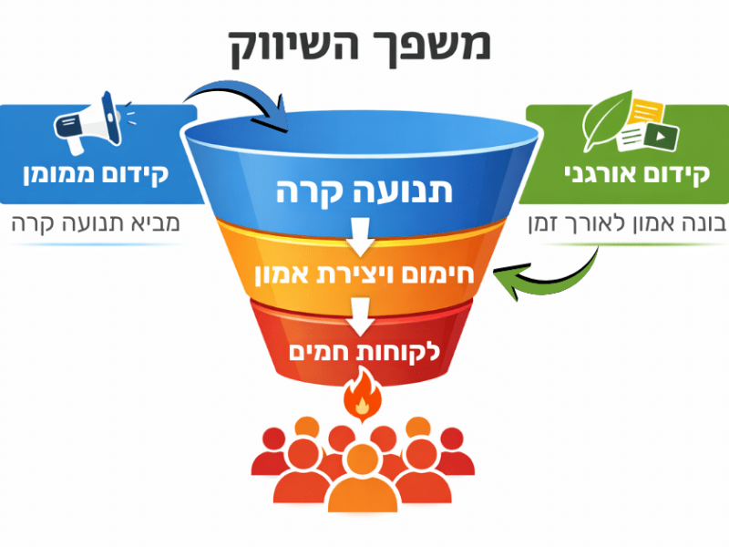 משפך שיווק דיגיטלי המשלב SEO ו-PPC