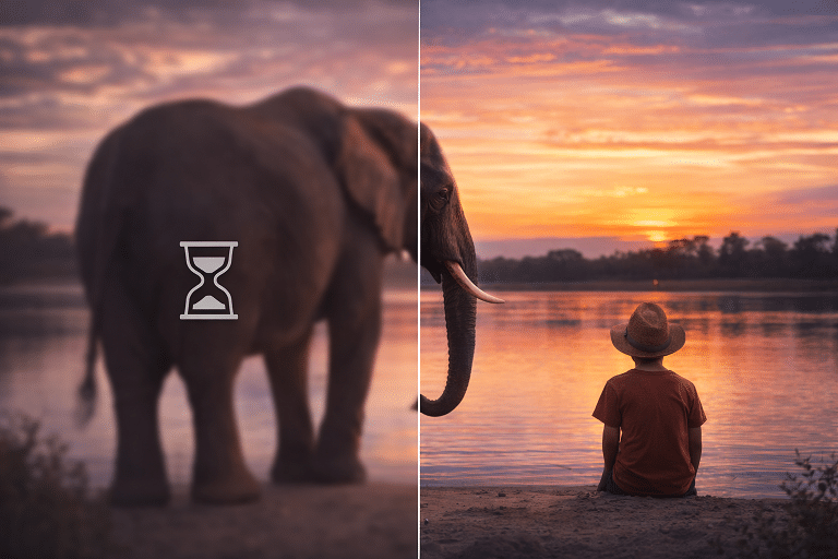 השוואת לפני ואחרי של תמונה לא מותאמת מול תמונה מותאמת ומהירה